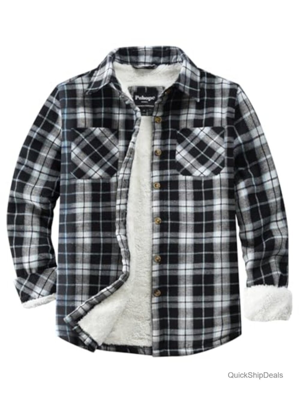 Women's Sherpa Lined Button Down Fleece Flannel Plaid Shirt Jacket